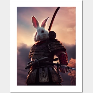 Rabbit Samurai Warrior Posters and Art